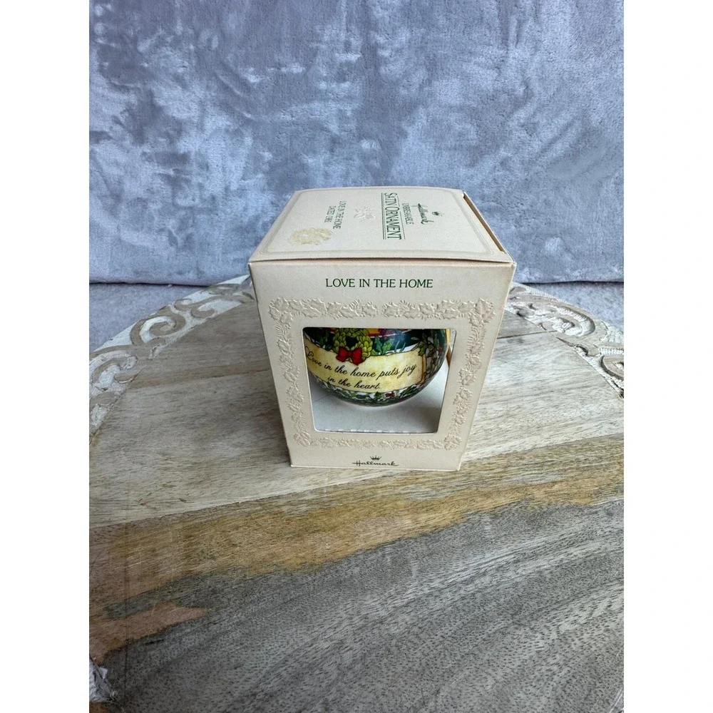 Hallmark Keepsake Ornament 1981 Love in the Home Vintage Satin Silk‎ Ball Boxed